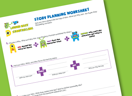 Creative writing plan worksheet for kids