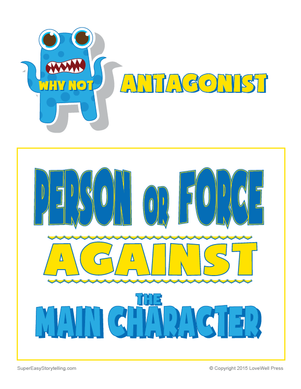 what is an antagonist definition for kids- printable poster