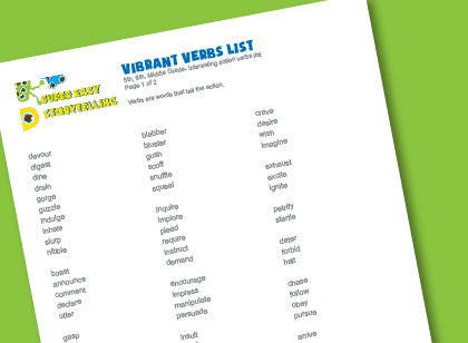 List of verbs for kids creative writing- easy and advanced lists