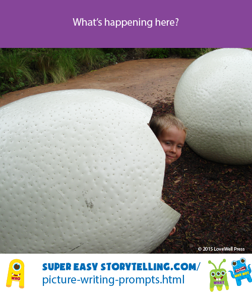 Picture writing prompt creates a great story idea about a strange egg.
